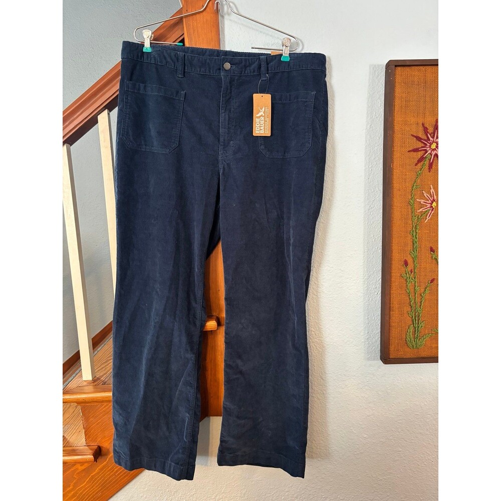 Eddie Bauer navy blue true icon corduroy pants 18 women’s plus nwt